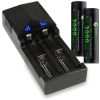 18650 Button Top Batteries With Charger & Storage Case (18650-Kitbt)