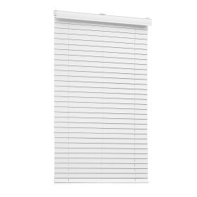 Faux Wood Blinds, 2" Slat, 34.5" W x 60" H, Cordless Window Blinds and Shades with Decorative Board, Easy to Clean and Simple Light Adjustment