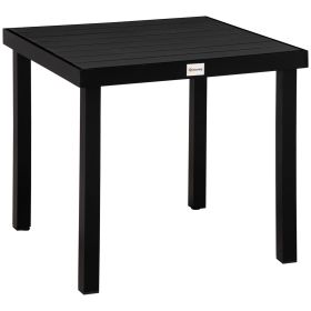 Patio Dining Table 4 Rectangular Aluminum Outdoor Garden Lawn Backyard Black