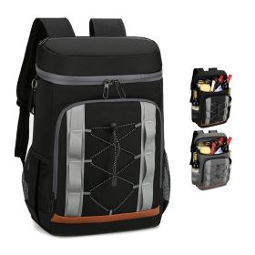 Cooler Backpack 36 Can Leakproof Insulated Cooler Backpack with 25L/6.6Gal for Picnic Camping Beach Hiking Fishing Travel (Option: Black)