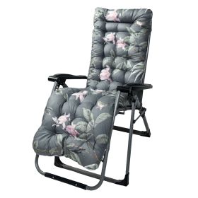 67x22in Chaise Lounger Cushion Recliner Rocking Chair Sofa Mat Deck Chair Cushion (type: Grey_GreenLeaf)