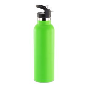 Sports Water Bottle Stainless Steel Vacuum-Insulated Drinking Cup w/ Straws Outdoor Cycling Hiking (Option: 1L_GRN)